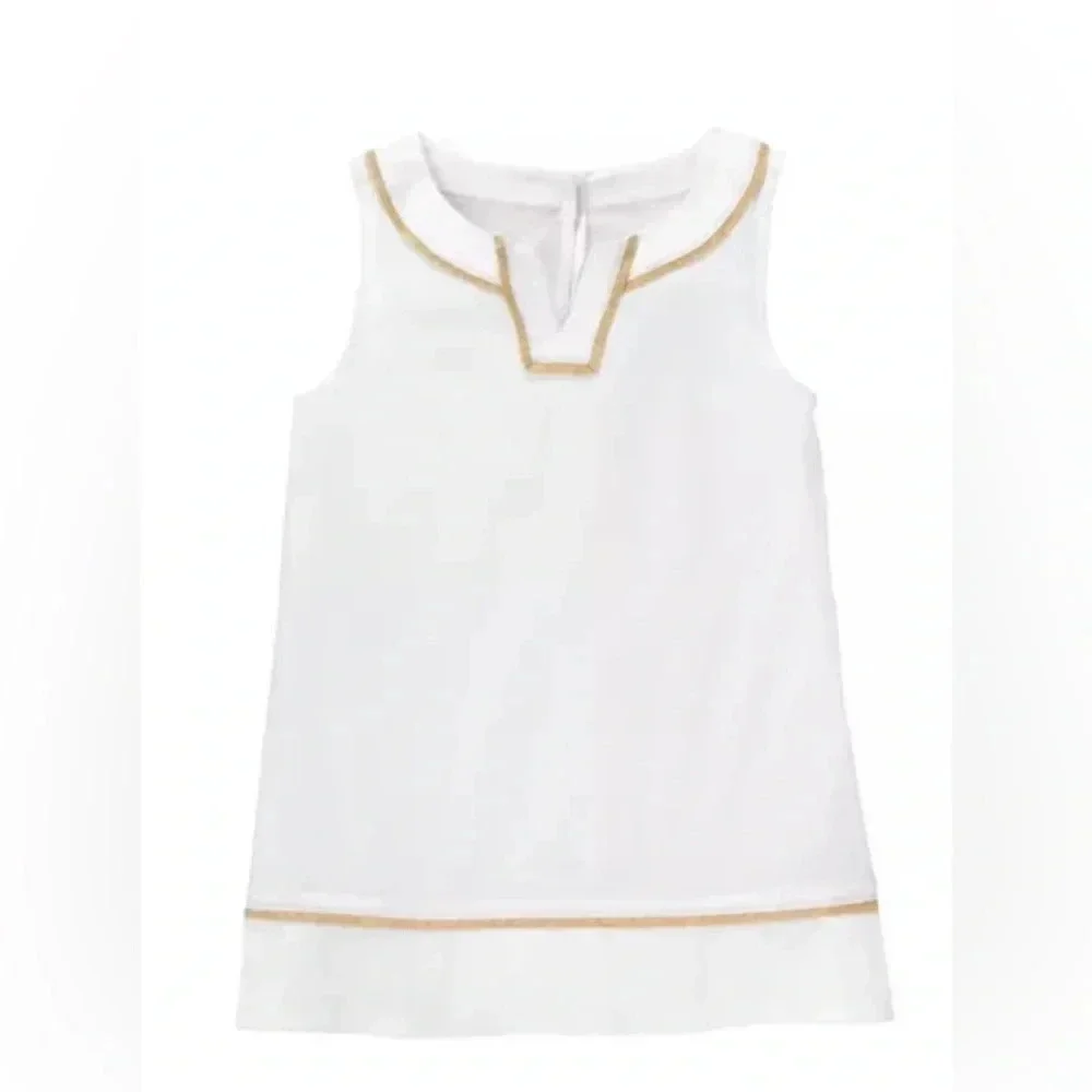 Janie and Jack Swim Coverup Girls’ 5 White Metallic Trim NWT